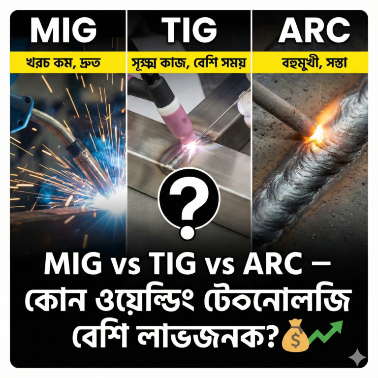 🔧 MIG vs TIG vs ARC – কোন ওয়েল্ডিং টেকনোলজি বেশি লাভজনক?